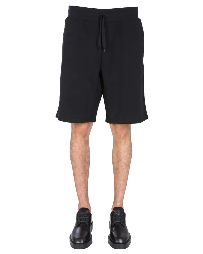 Moschino Bermuda mit gestickten Logo Black
