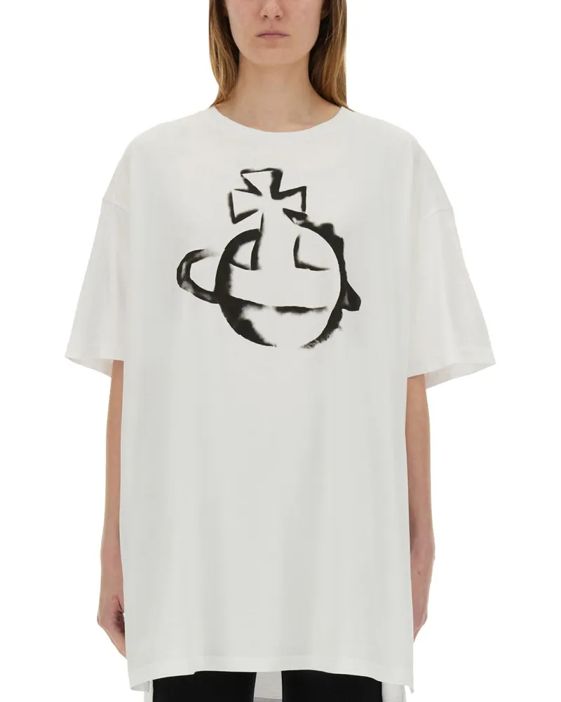 Vivienne Westwood Schablone Orb" übergroßes T -Shirt White