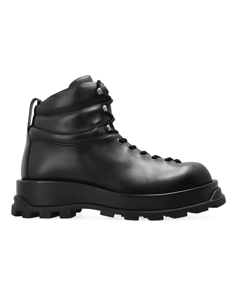 Jil Sander Jil Schleifer Leder -Knöchelstiefel Black