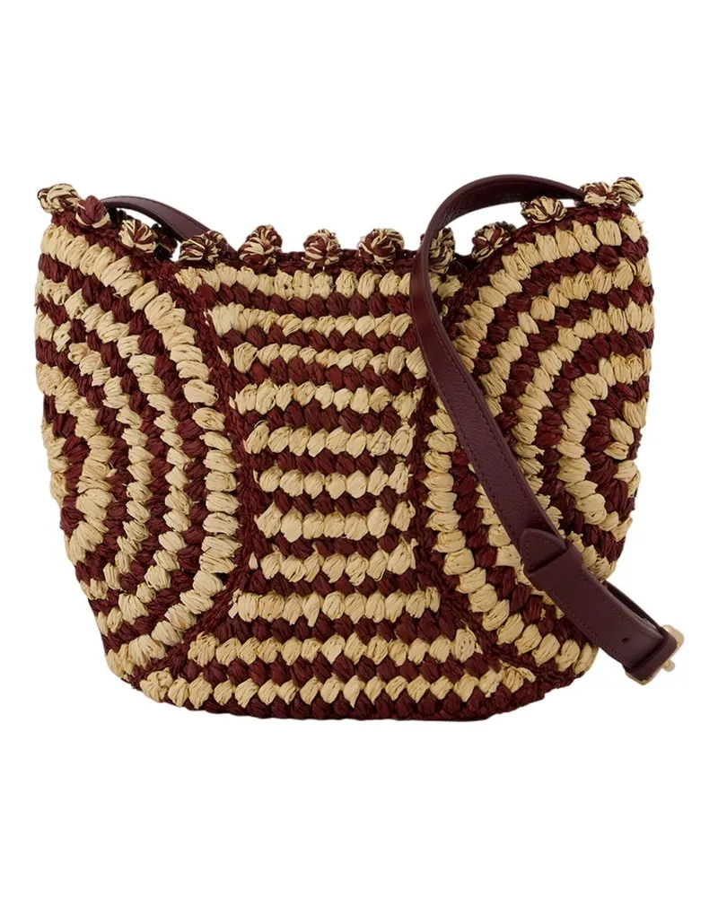 Vanessa Bruno Panier PM Crossbody  Raphia Burgund Burgund