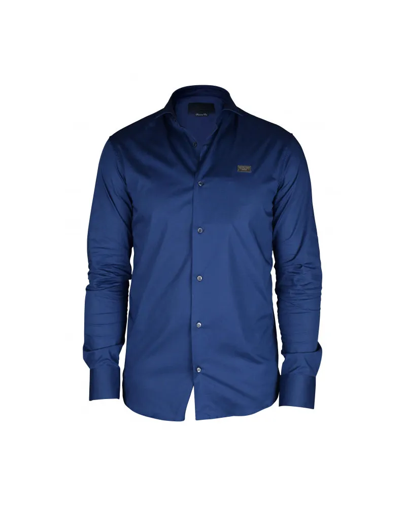 Philipp Plein Diamond Cut LS Ikonisches Hemd Blue
