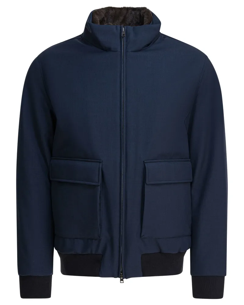 Herno Bomberjacke mit Melange-Effekt Blue