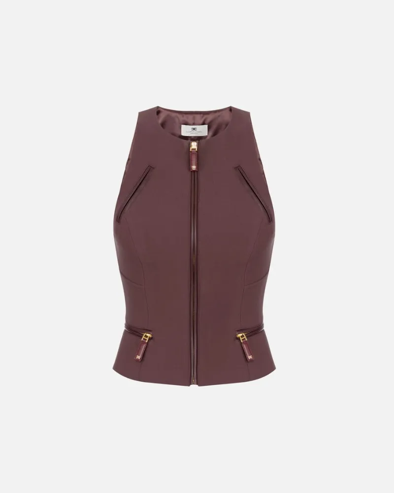 Elisabetta Franchi Top mit Reißverschlussdetails Vinaccia