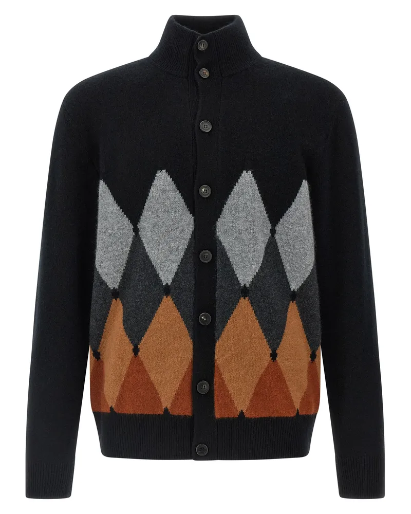 Ballantyne Cardigan Argyle Black