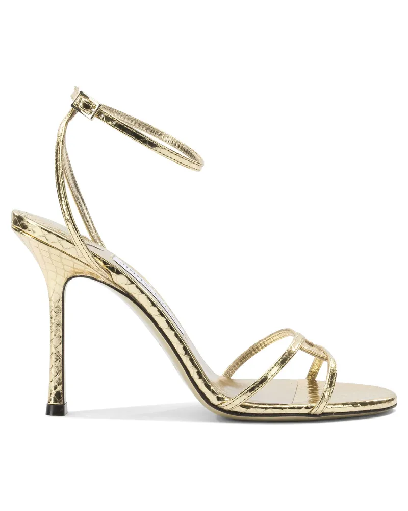 Jimmy Choo Leo 100 mm“ Absatzsandalen Gold