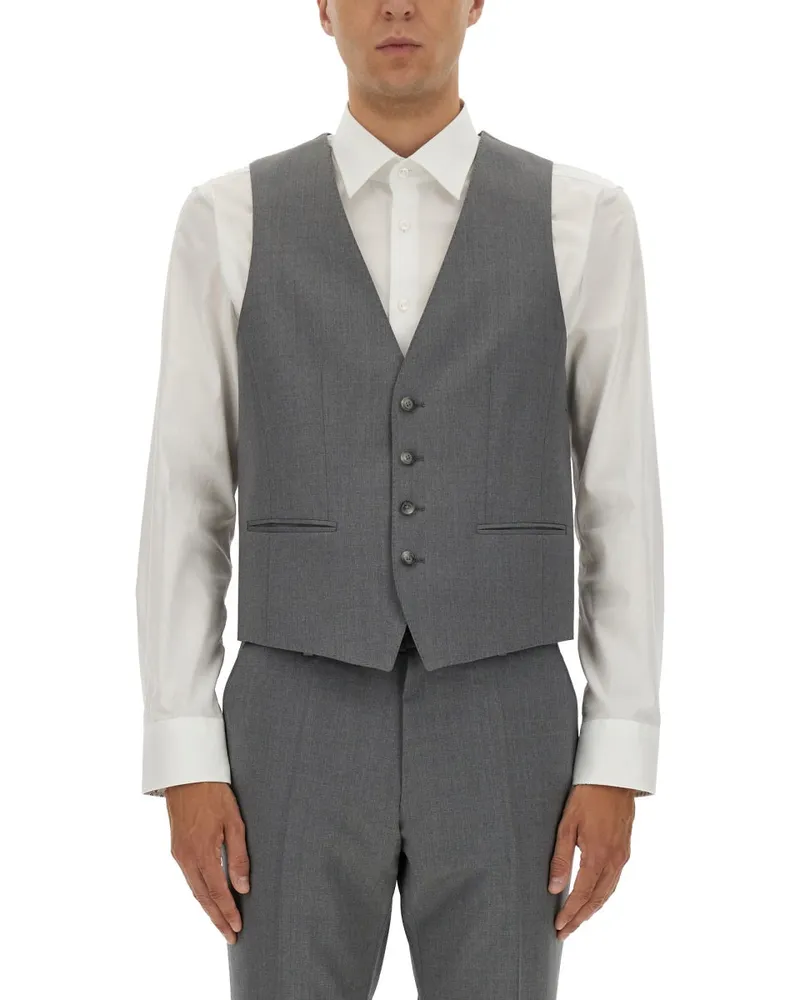 HUGO BOSS Slim Fit Vest Grey