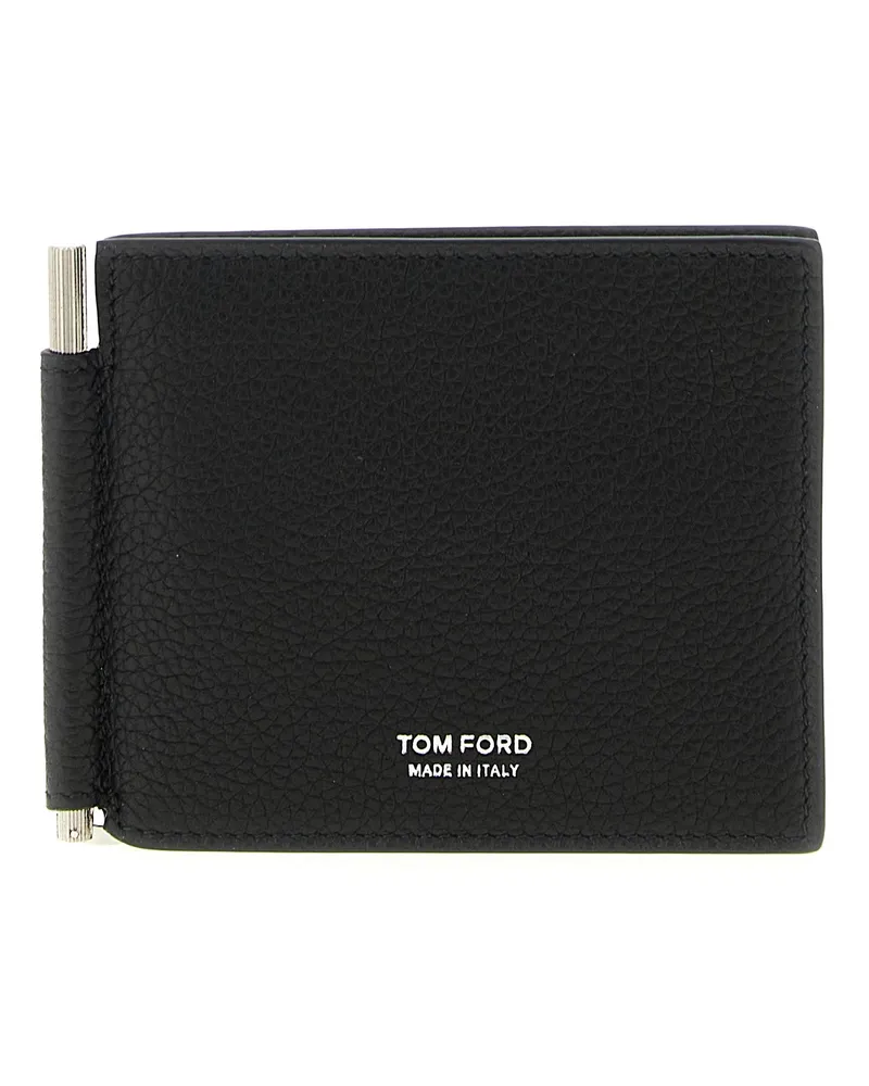 Tom Ford Kartenetui aus gehämmertem Leder Black