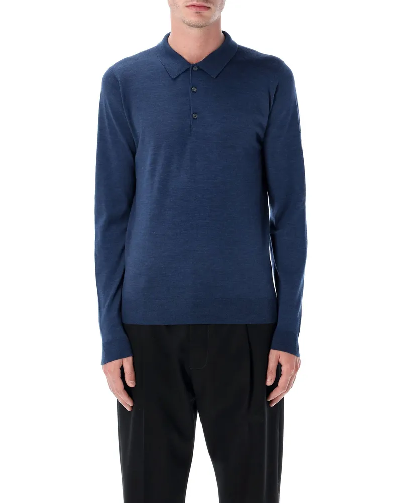 John Smedley Pullover Blau Blue