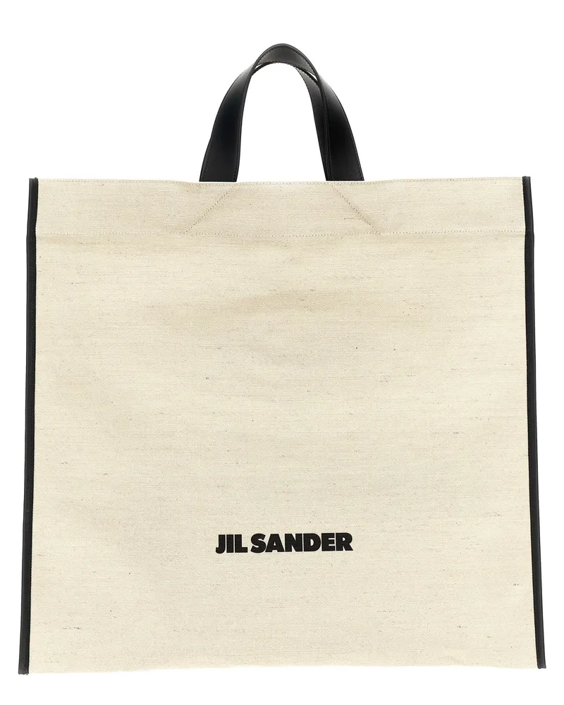 Jil Sander Border Book Tote Square' Einkaufstasche Weiß
