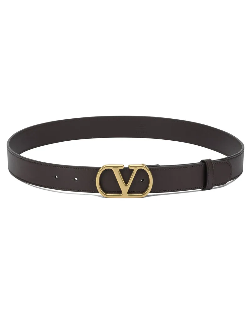 Valentino Garavani V-Logo-Ledergürtel Brown