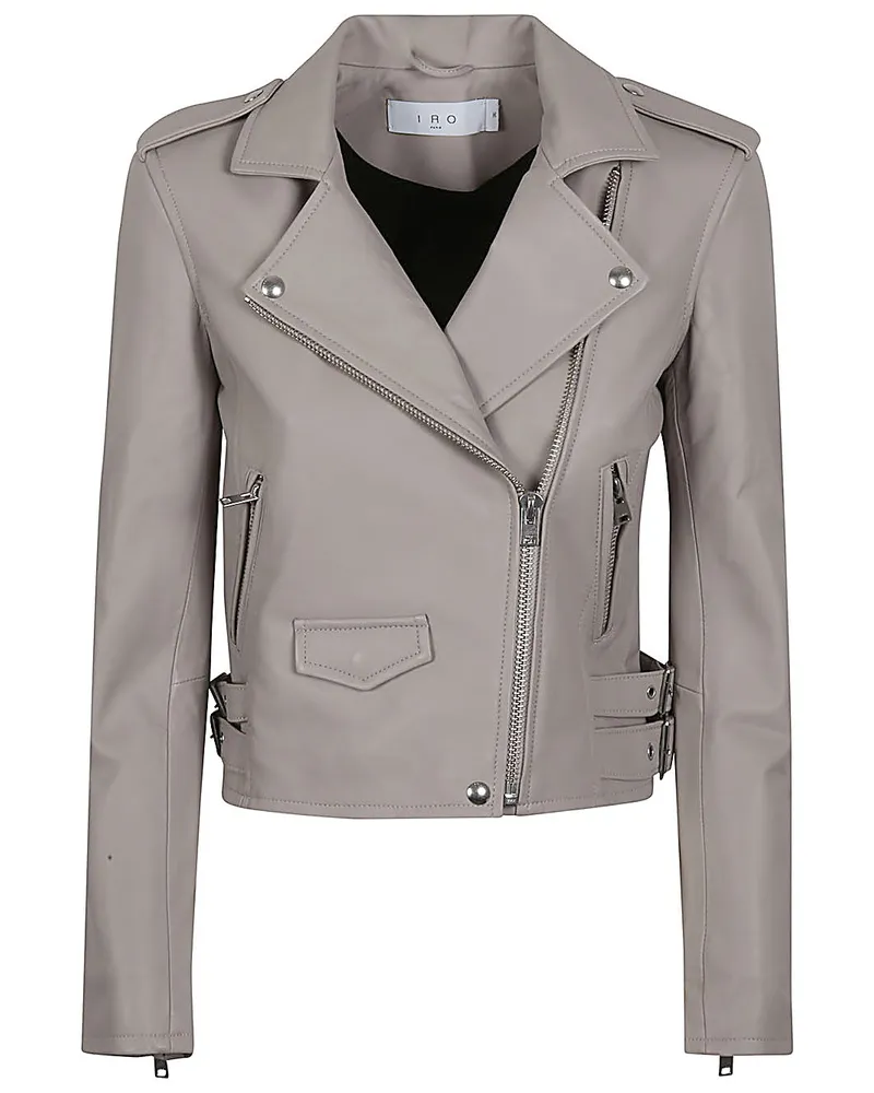 IRO Ashville Leder Bikerjacke Grey