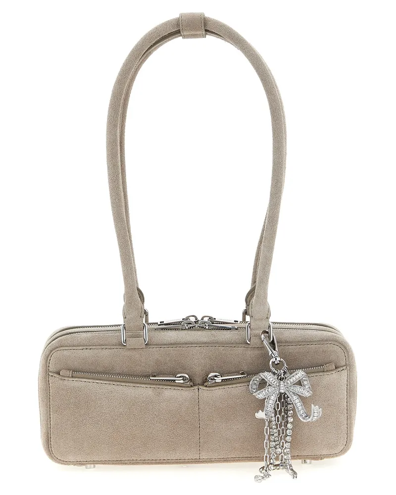 Self-Portrait Selbstporträt 'Tan Suede Baguette mit Charme' Umhängetasche Gray