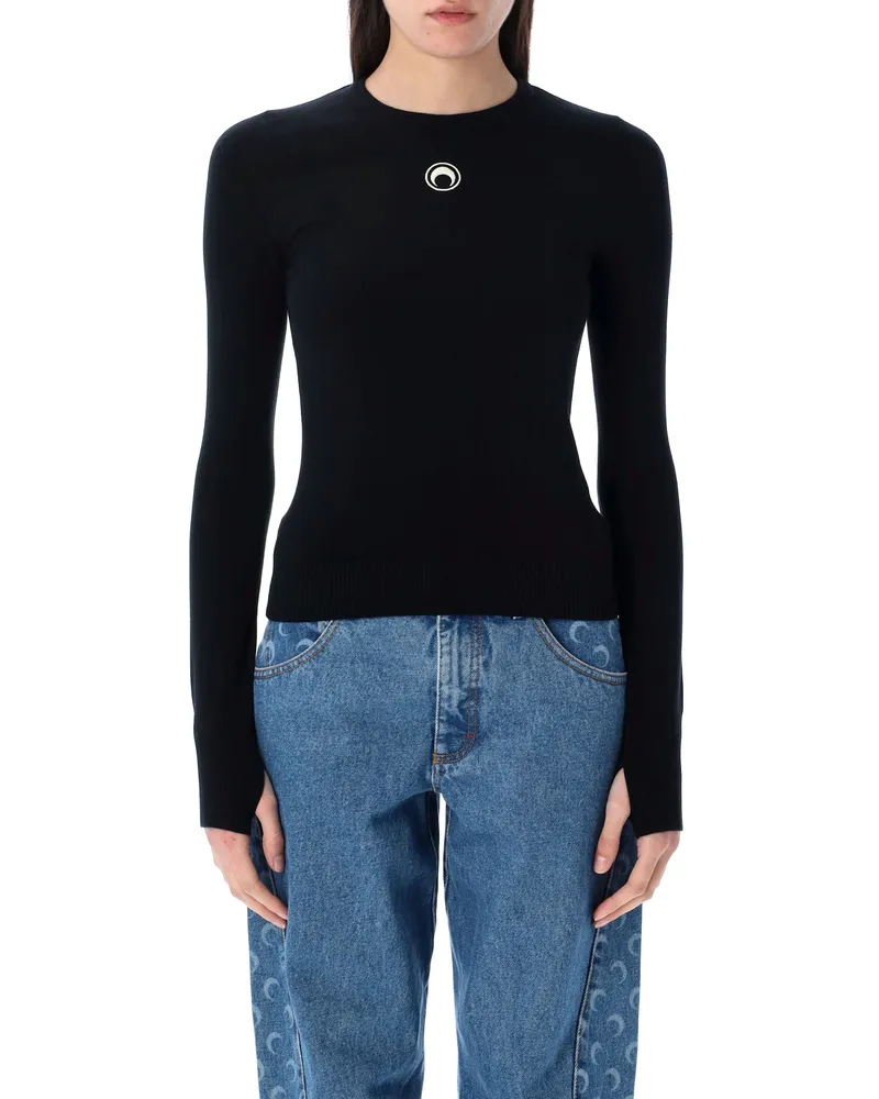 Marine Serre Pullover schwarz Black