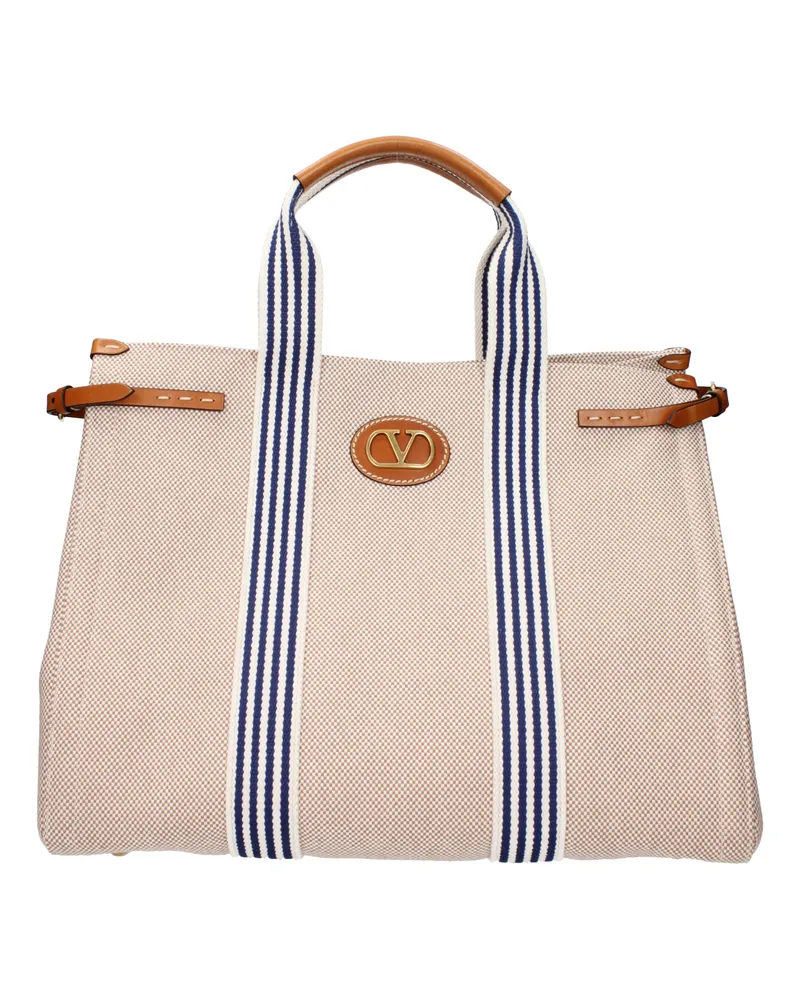 Valentino Garavani Antibes Herrens Handtaschen Beige/Blauer Stoff -