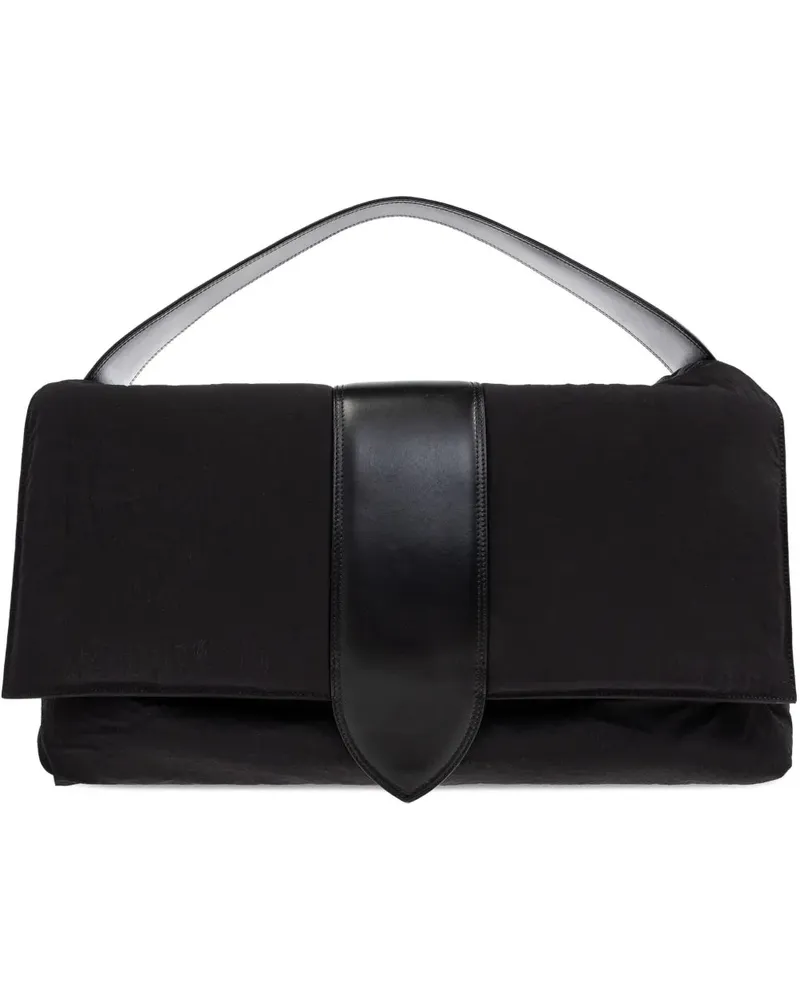 Jacquemus gepolsterte Einkaufstasche mit Lederverkleidung Black