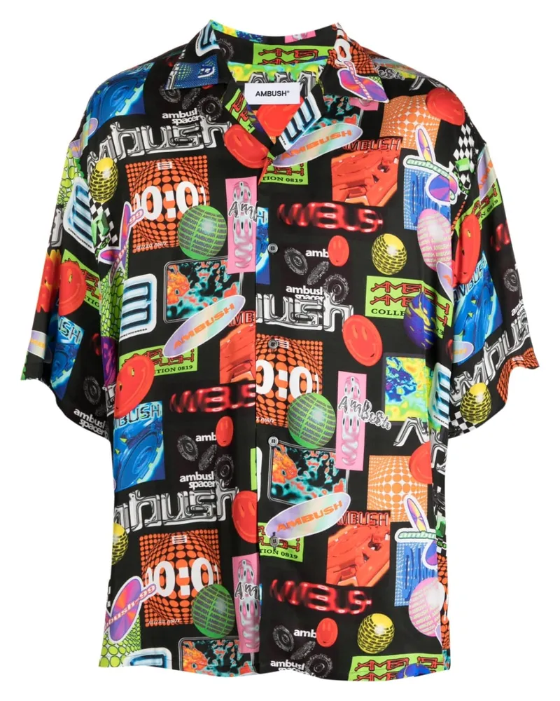 AMBUSH Hinterhaltshemdhemd aus Baumwollwäsche Multicolour