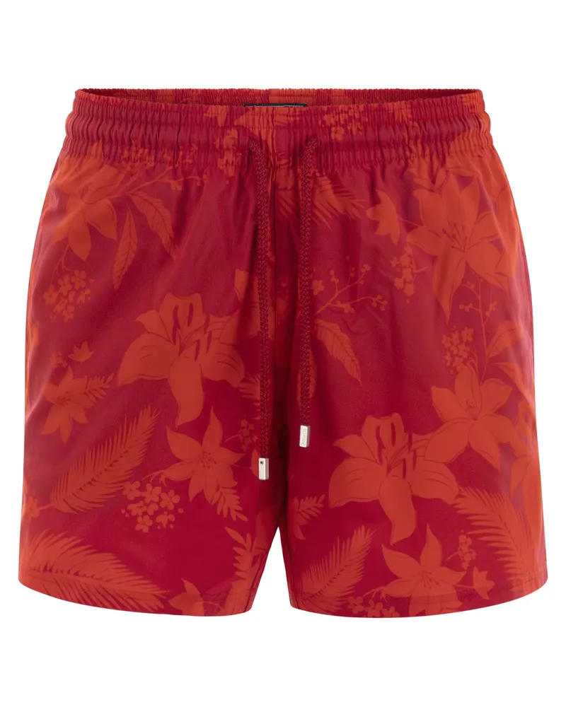 Vilebrequin Moorise gemusterte Kurzstrandshorts Red