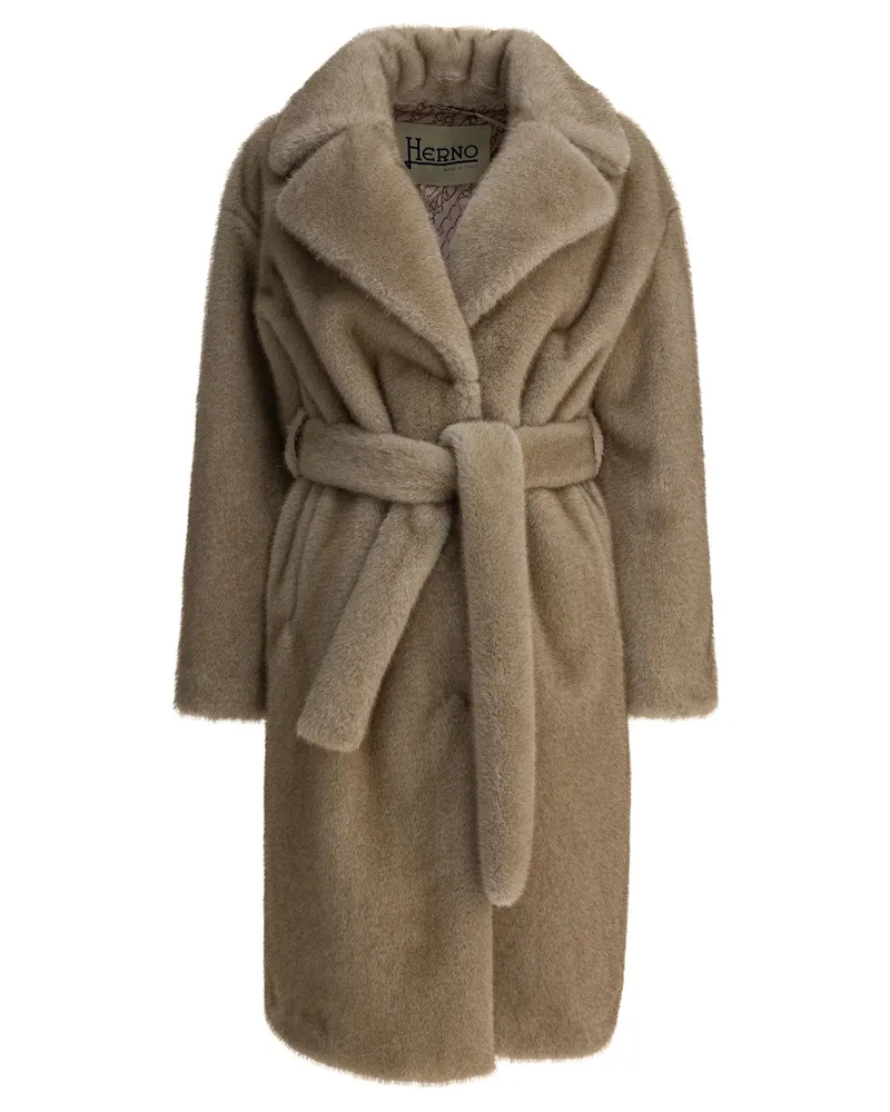 Herno Kunstpelzmantel Beige