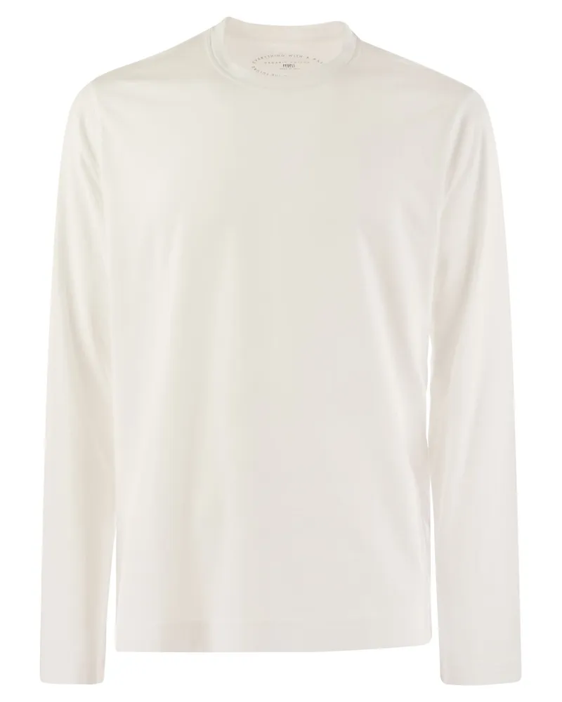 Fedeli Giza Baumwoll Crew Neck T -Shirt White