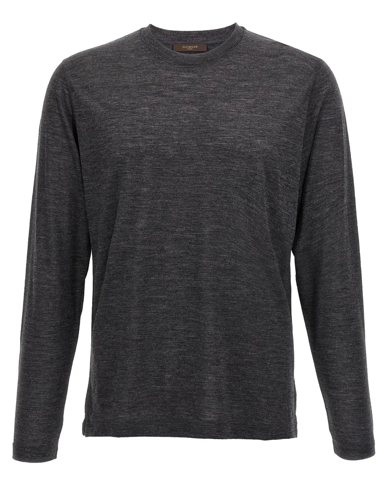 Zanone Leichtes Woll -T -Shirt Gray
