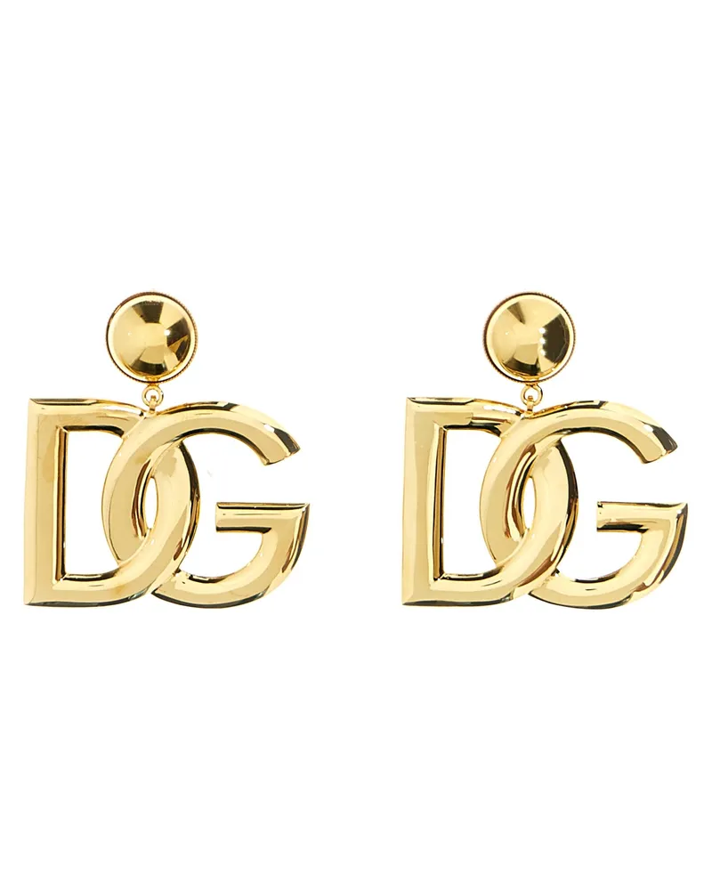 Dolce & Gabbana Crystal Logo Ohrringe Gold