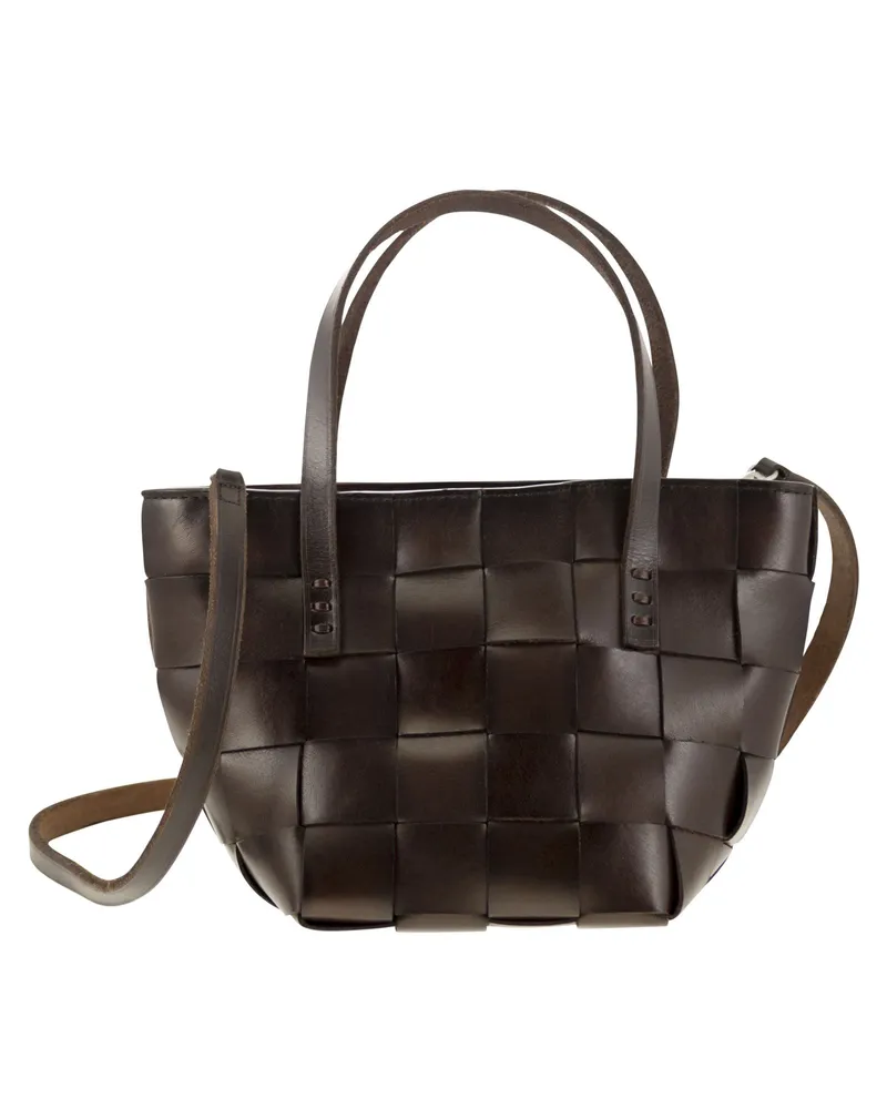 Dragon Japan Mini gewebte Ledertasche Dark