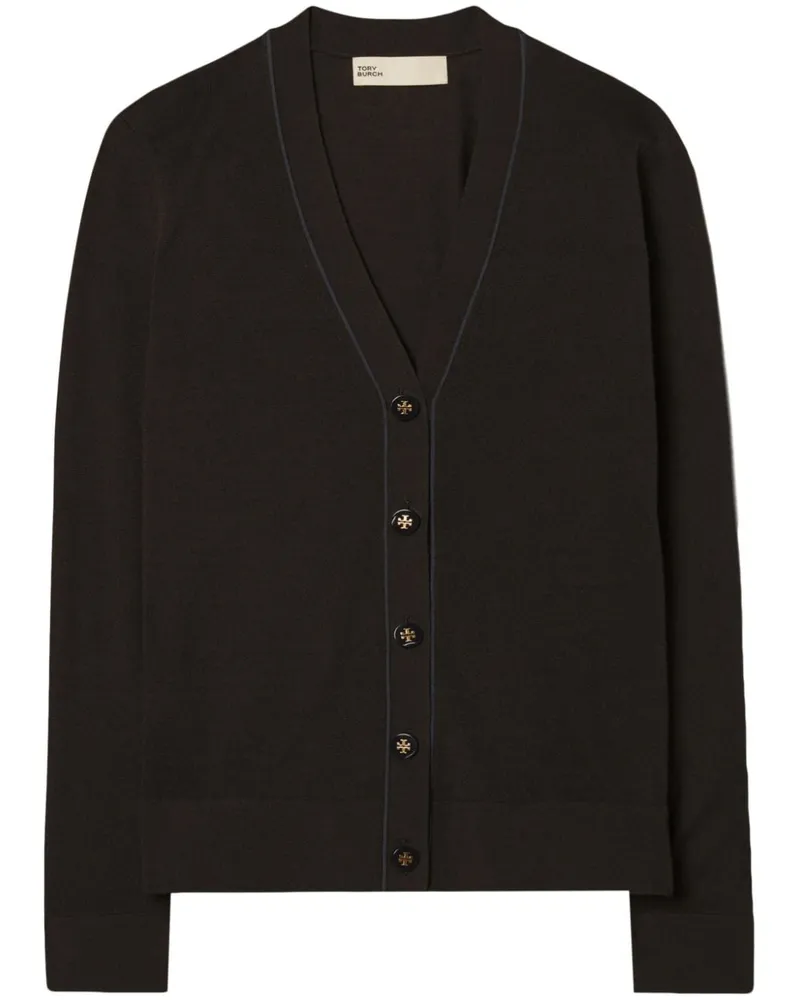 Tory Burch Wolle und Seidenmischung Strickjacke Black