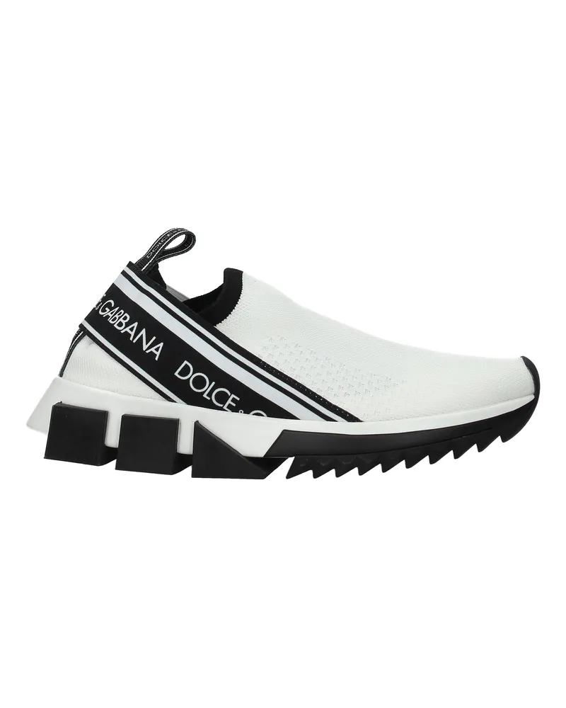 Dolce & Gabbana Dolce&Gabbana Damens Sneakers aus weißem/schwarzem Stoff -