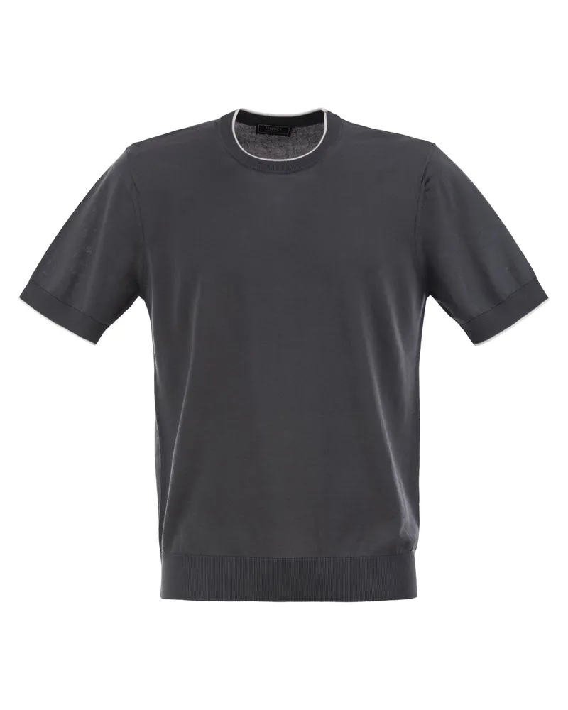 Peserico T -Shirt in reinem Baumwollgarn Avio