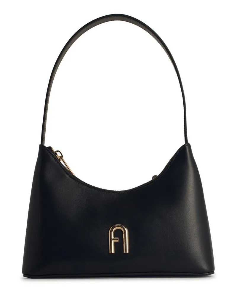 Furla Hobo Diamante' schwarzer Lear -Tasche Black