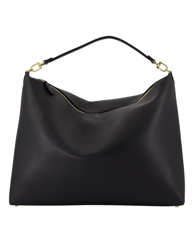Totême Scoop Shopper Bag Totem Leder schwarz Schwarz