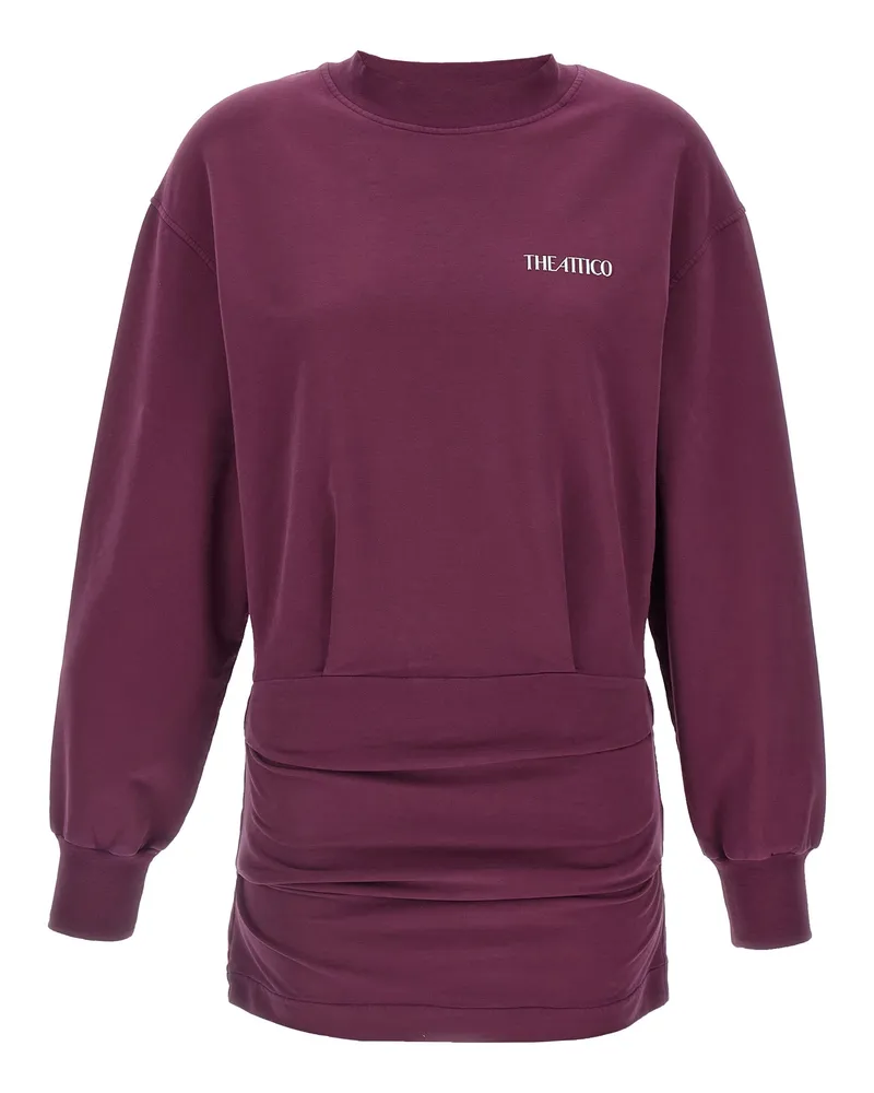 ATTICO Das Attico drapierte Mini -Kleid Bordeaux