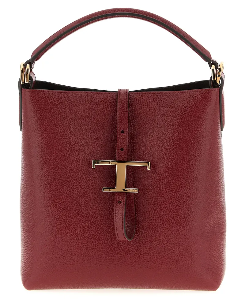 TOD'S Tod 's "T zeitlos" Mini -Eimer -Tasche Bordeaux