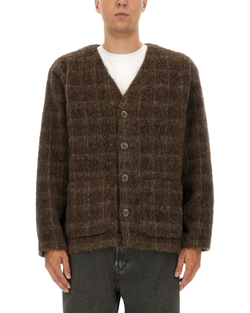 Our Legacy Unsere Legacy Woll Misch -Strickjacke Brown