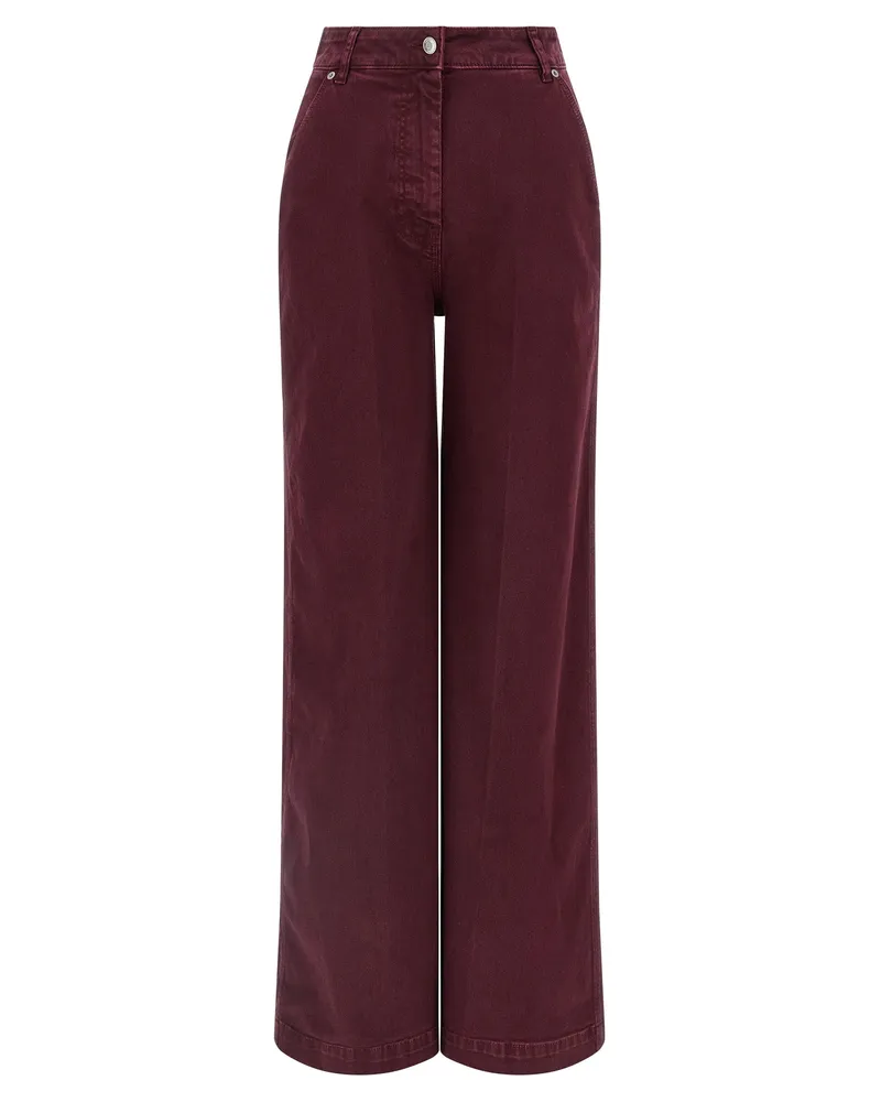 NUDE Nackte Weitbeinjeans Bordeaux
