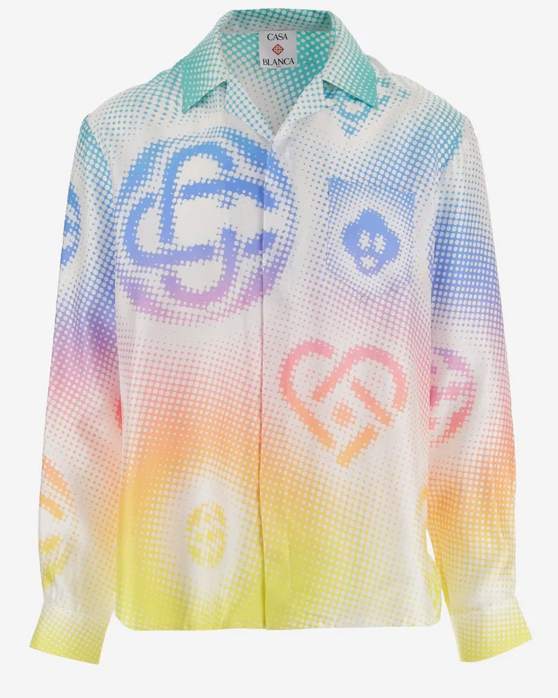 Casablanca Paris Seidenhemd mit Grafikdruck Red