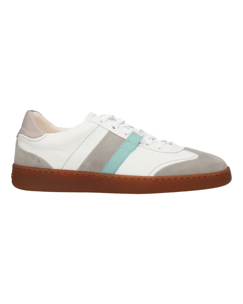 Ferragamo Sneakers Garda Herrens Leder Weiß/Grau -