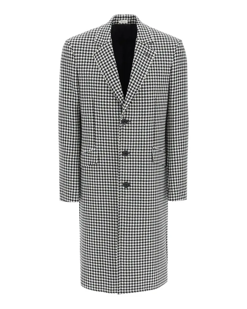 Alexander McQueen Pied de Poule Wollmantel Schwarz