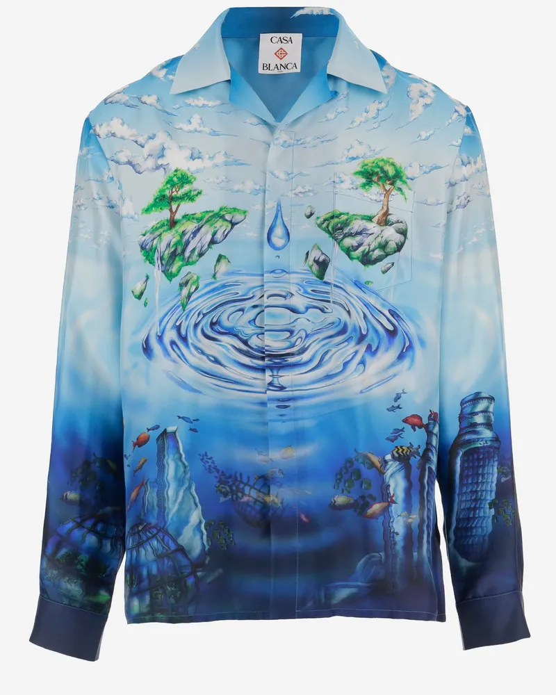 Casablanca Paris Seidenhemd mit Grafikdruck Light