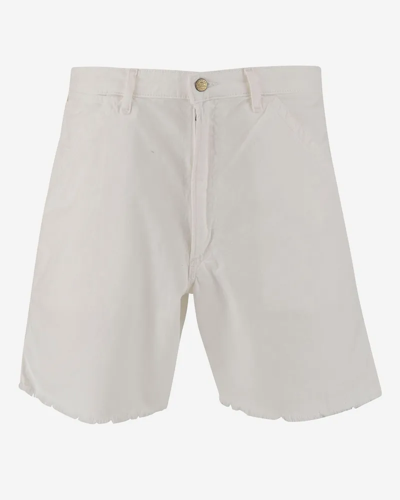 Ralph Lauren Cotton Short Hosen mit ausgefransten Kanten White