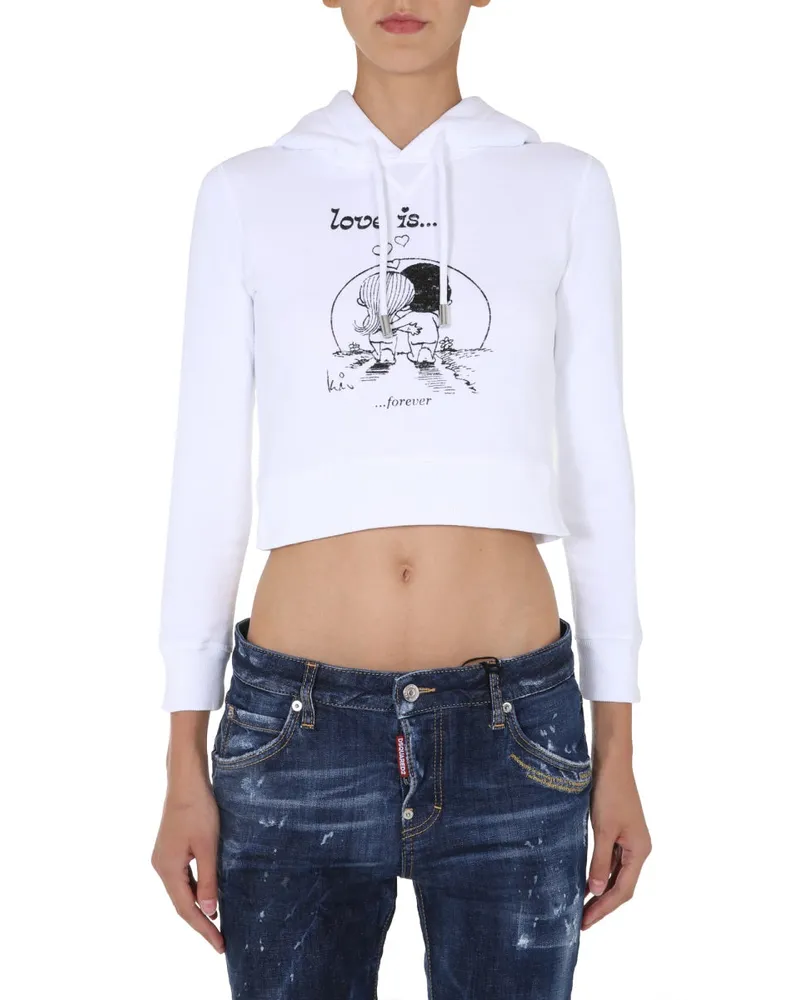 Dsquared2 beschnittenes Sweatshirt White