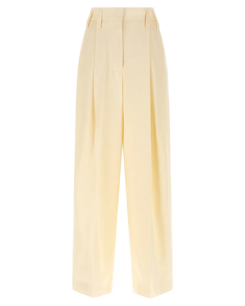 Jil Sander Hose mit weitem Bein White