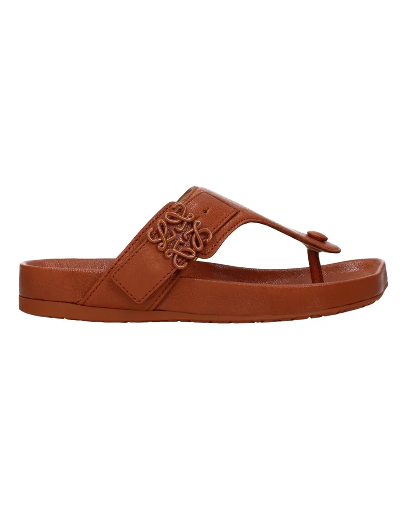 Loewe Damens Flip-Flops aus Leder in Braun/Hellbraun -