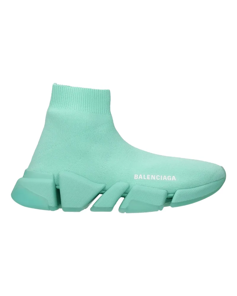 Balenciaga Speed 2.0 Damens Sneakers aus grünem/mintfarbenem Stoff -