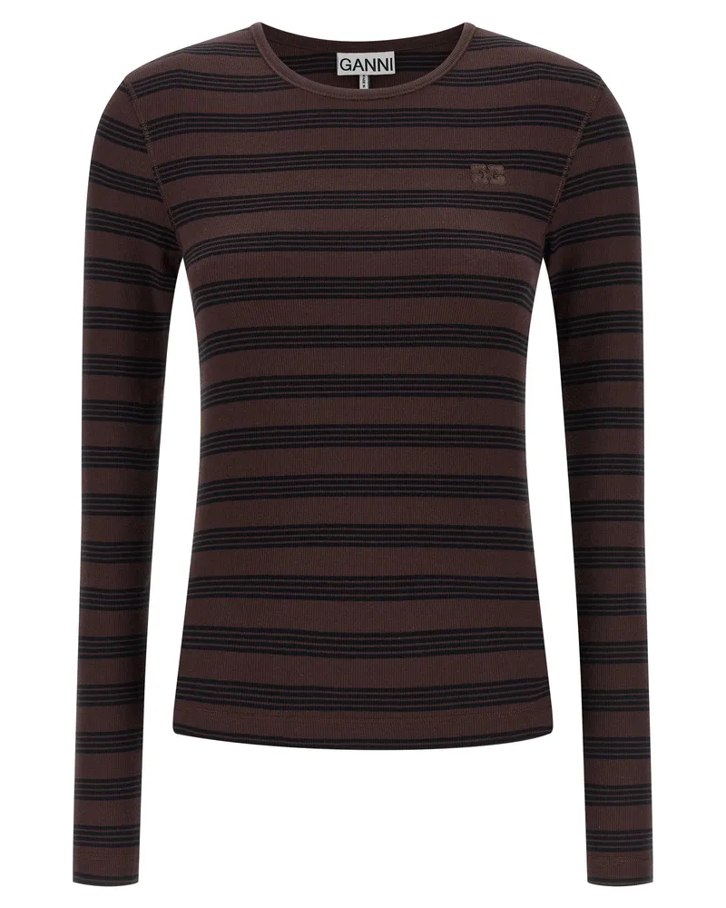Ganni gestreifter Pullover Multicolor