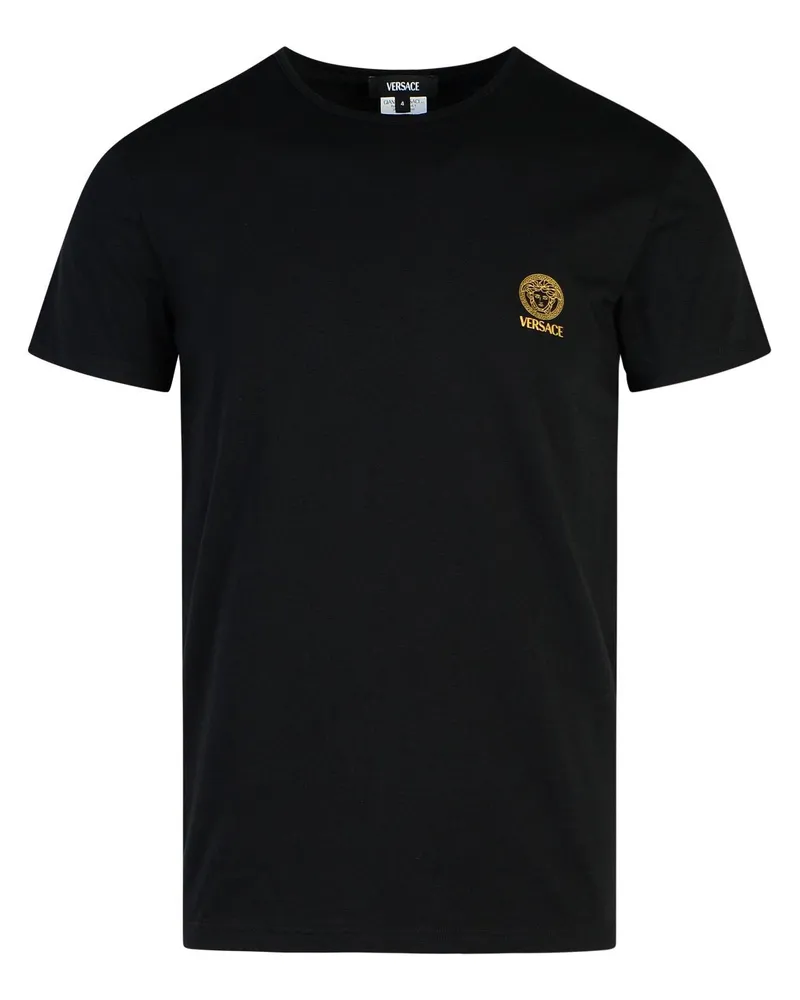 Versace 2 schwarze Baumwoll -T -Shirts Set Black
