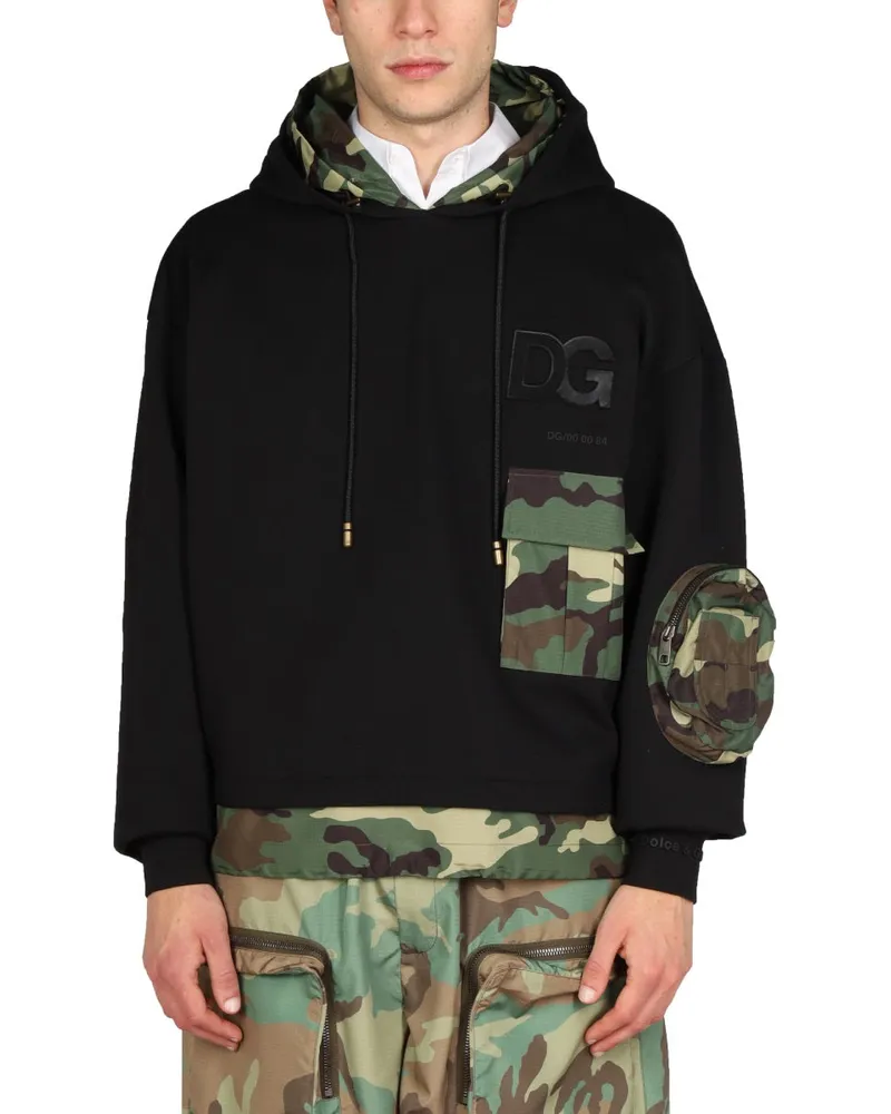 Dolce & Gabbana Sweatshirt mit Camo -Details Black