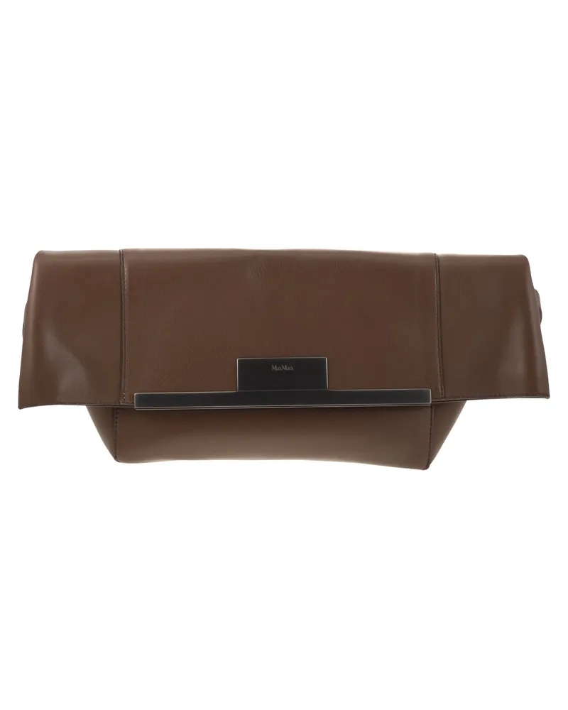 Max Mara Mmclaspclutch kleine natürliche Leder -Kupplungsbeutel Brown