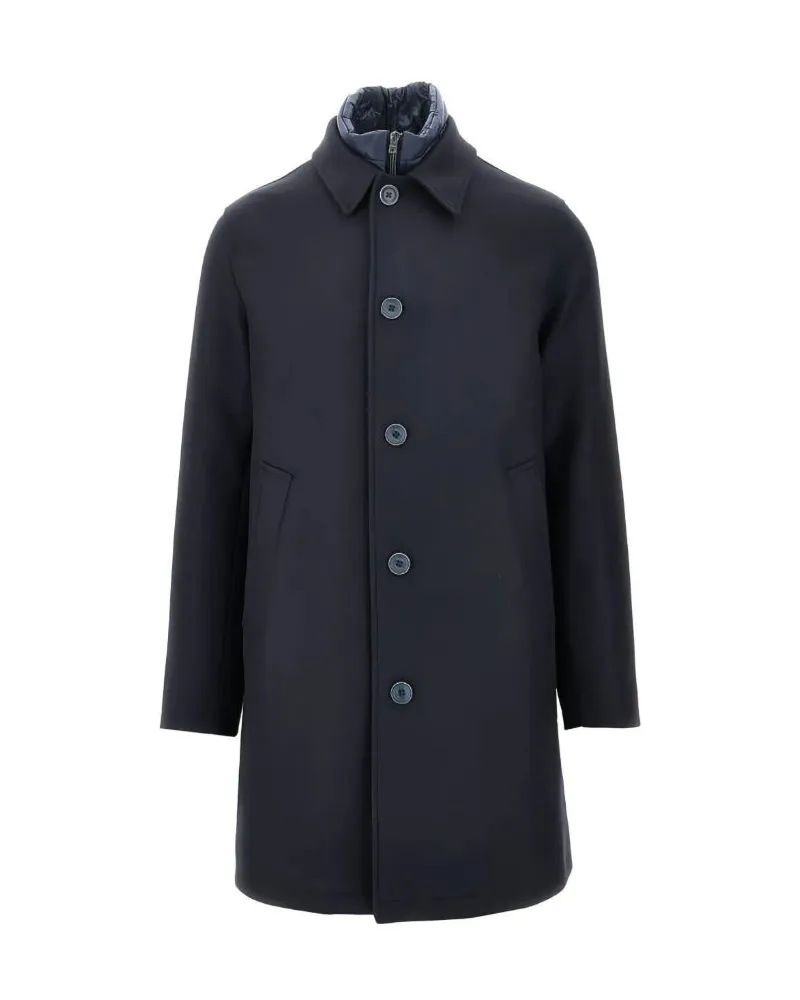 Herno Single Breasted Coat mit Polsterung Blue