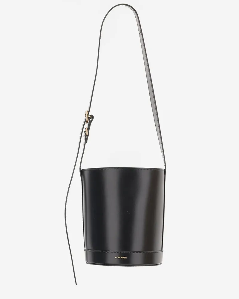 Jil Sander Beuteltasche aus Leder Black